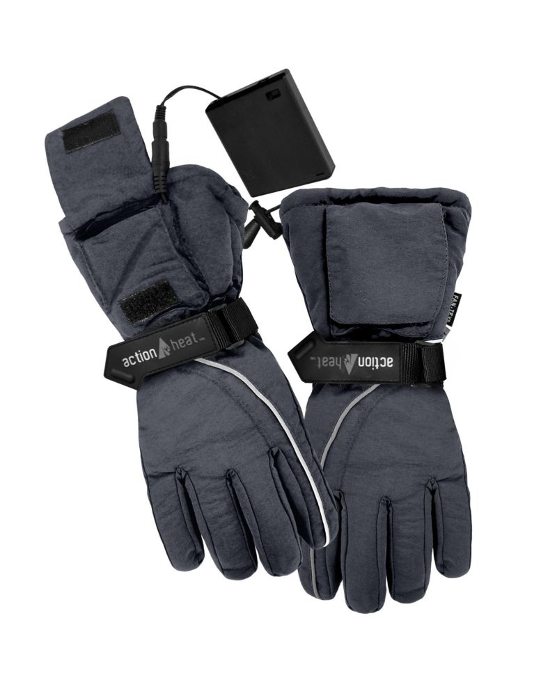 AA Battery Heated Snow Gloves - Women's - Navy - One Size