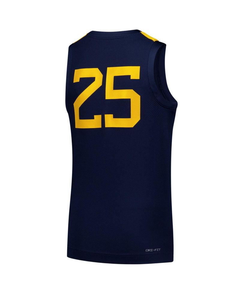 Big Boys and Girls 25 Navy West Virginia Mountaineers Replica Basketball Jersey