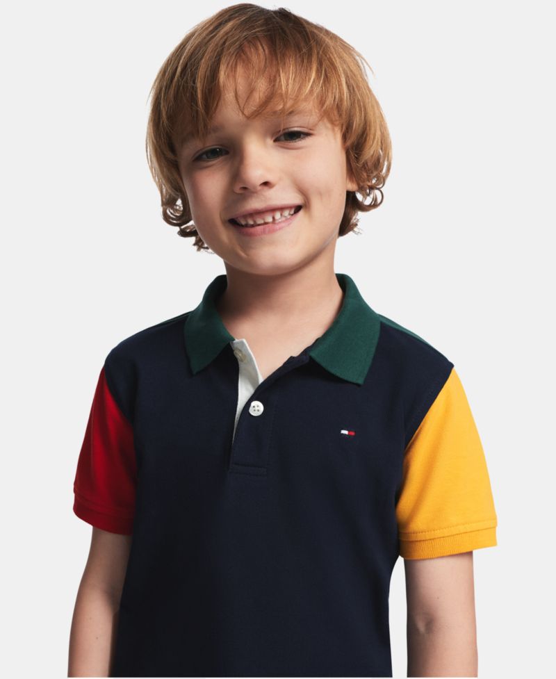 Boys' 2T-7 Color-Blocked Short-Sleeve Polo Shirt