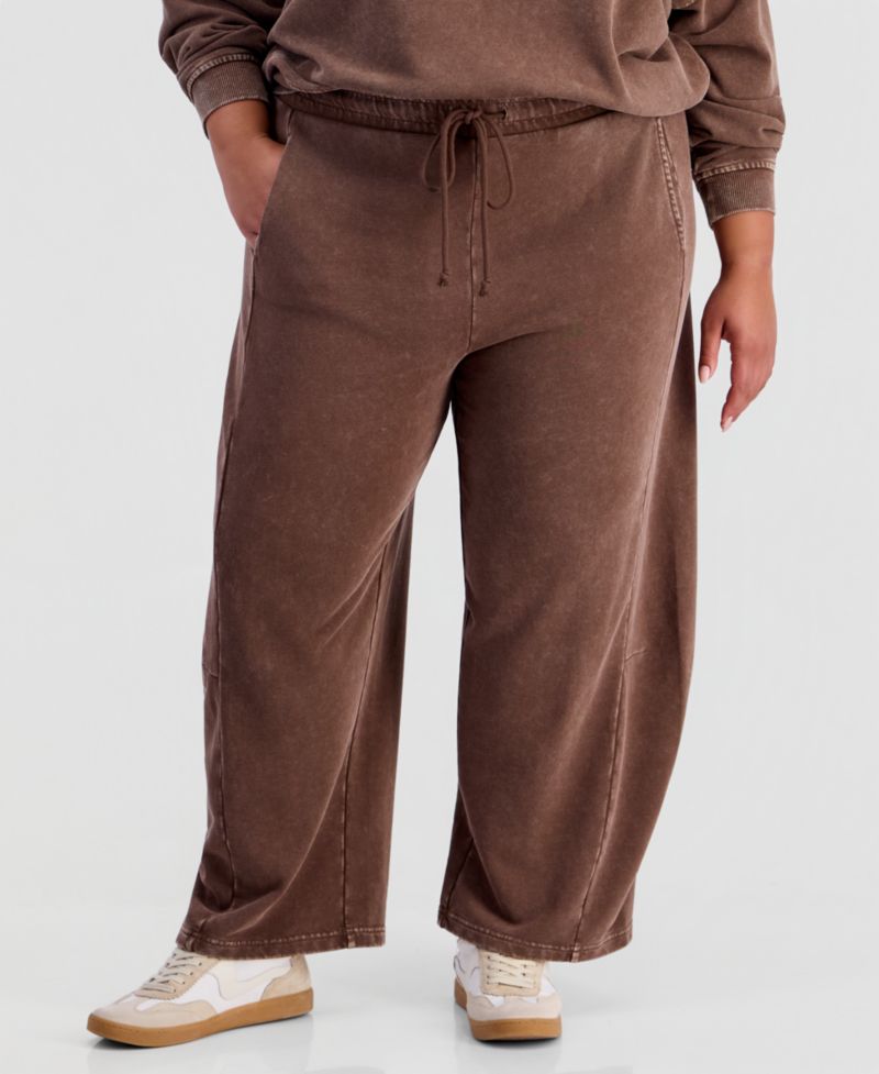 Plus Size Fleece High-Rise Drawstring Pants