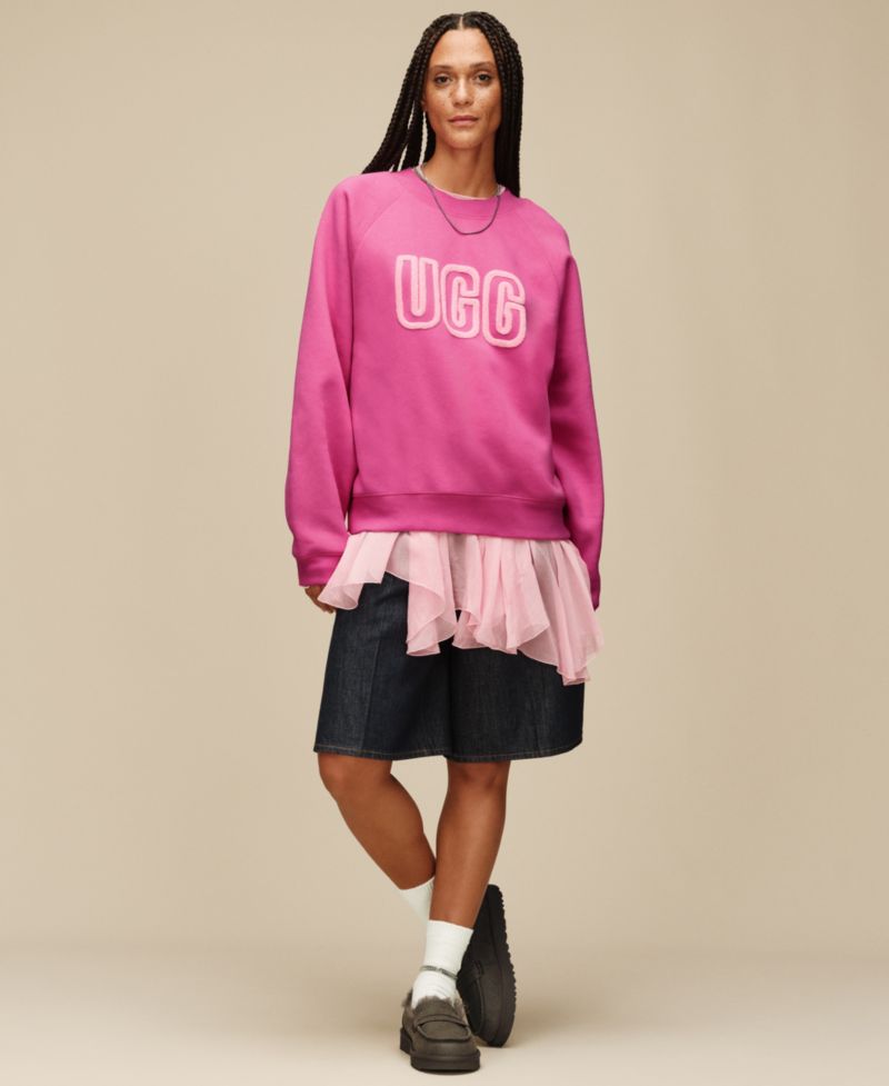 UGG Women's Rib Knit Slouchy Quarter Embroidered Heart Socks