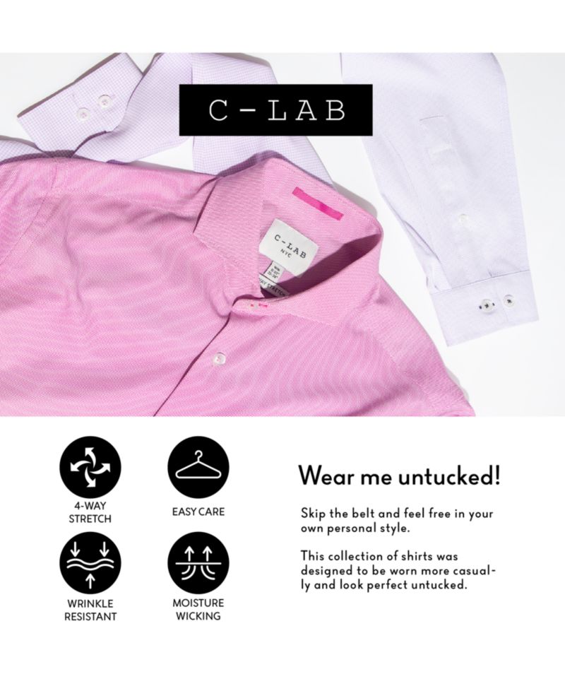 Men's Slim-Fit Motif-Print Dress Shirt