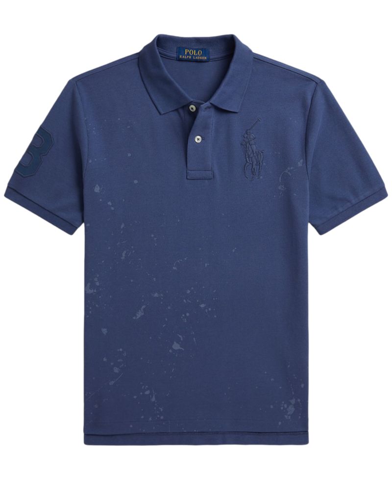 Boys' 8-20 Big Pony Paint-Print Mesh Polo Shirt