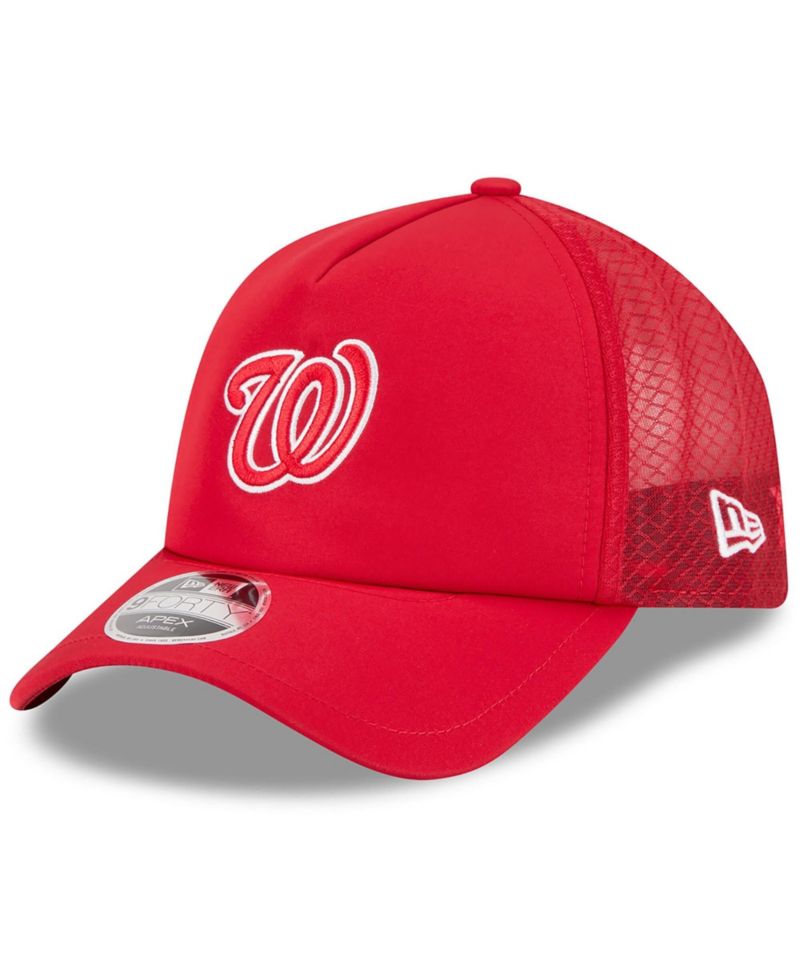 Men's Red Washington Nationals 2026 Batting Practice Alternate Apex 9FORTY Adjustable Hat