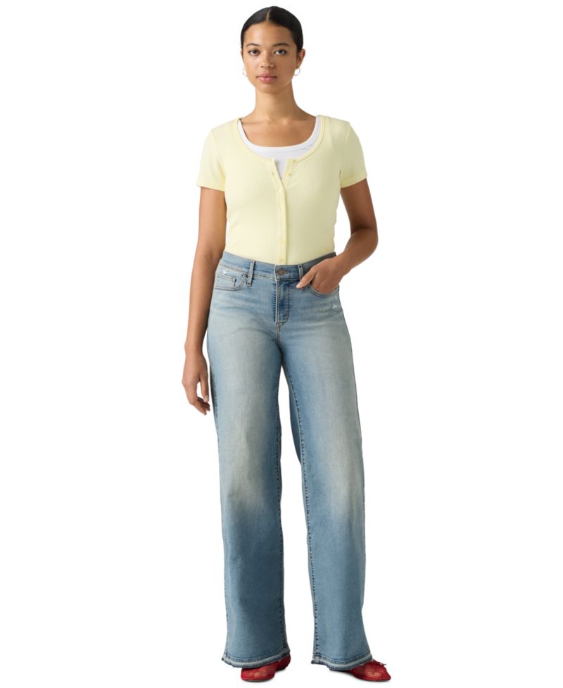 Plus Size Mid Rise 318 Shaping Wide-Leg Jeans
