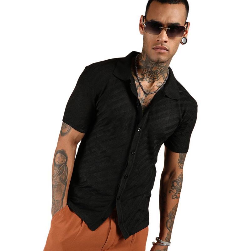Men's Tilted-Knit Shirt