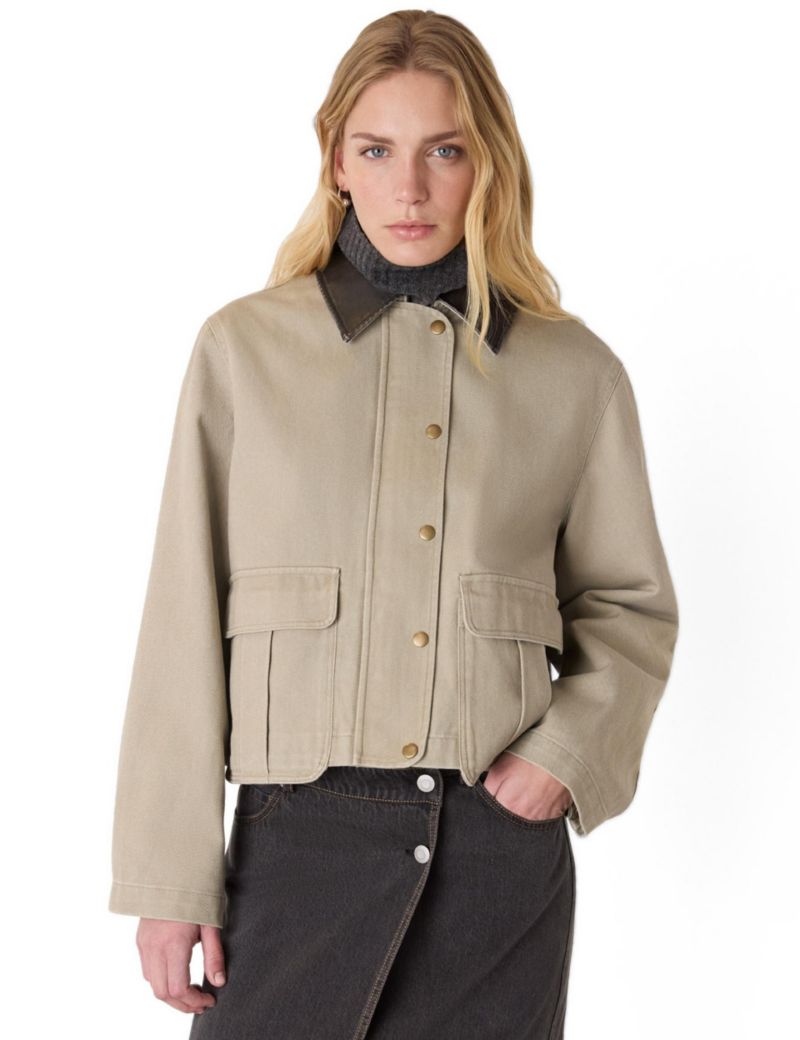 Women's Casual Contrast Collar Jacket
