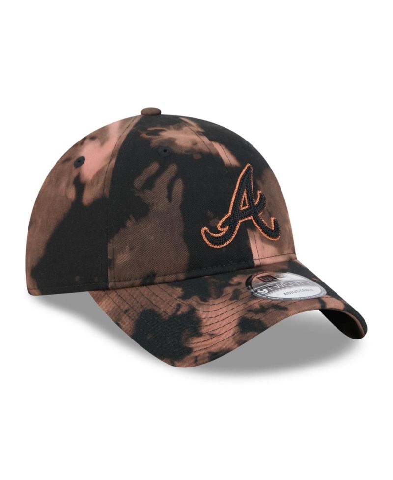 Men's Black Atlanta Braves Bleach Wash 9TWENTY Adjustable Hat
