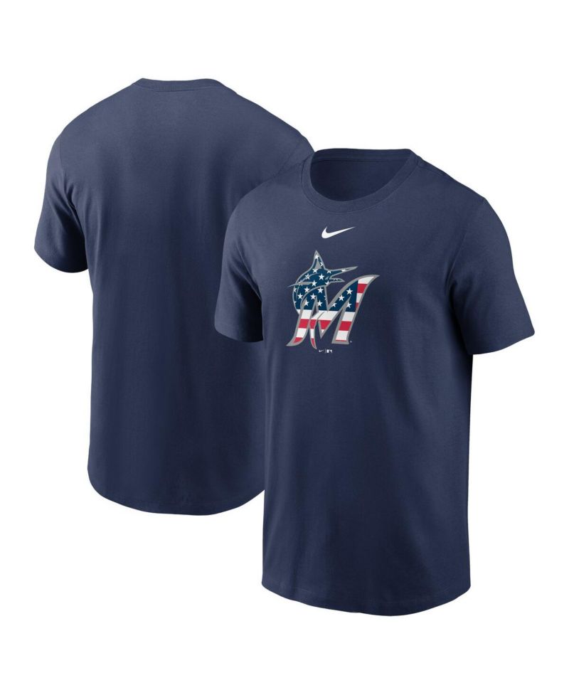 Men's Navy Miami Marlins Americana T-Shirt