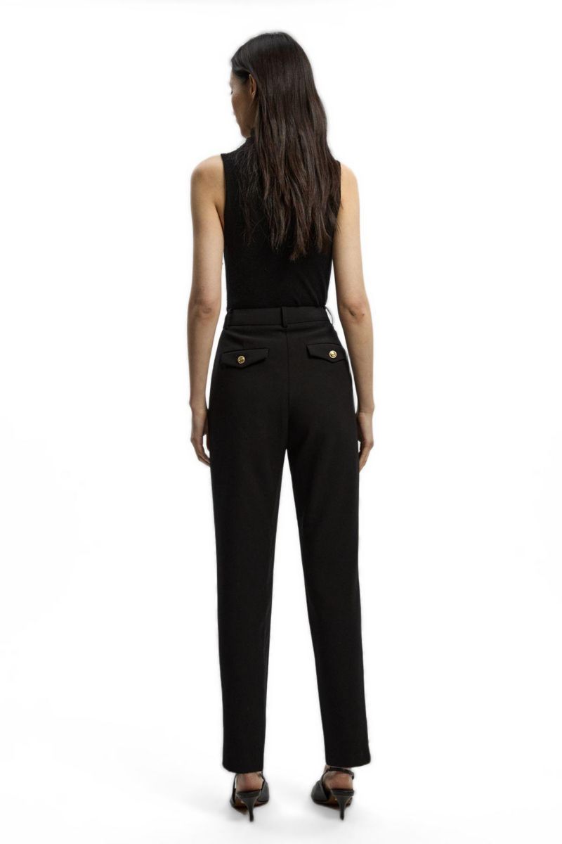 Petite Military Straight Leg Trousers