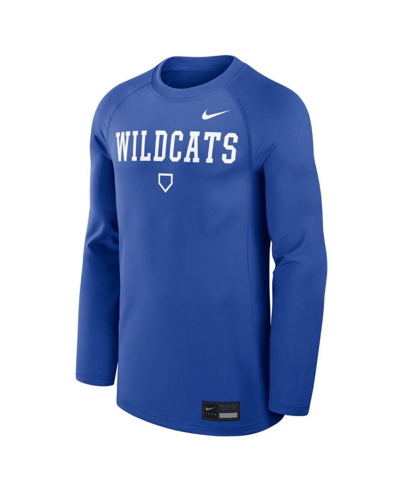 Men's Royal Kentucky Wildcats Dugout Game Time Raglan Dri-FIT Long Sleeve T-Shirt