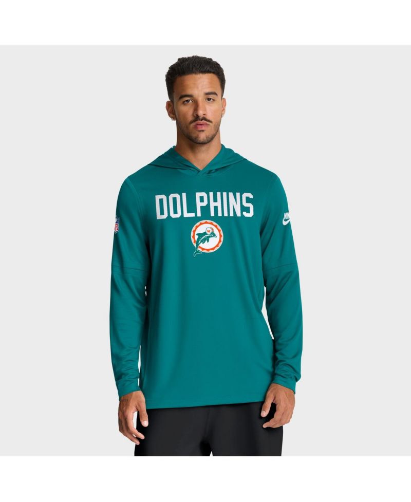 Men's Aqua Miami Dolphins Big & Tall Alt Pack Dri-FIT Long Sleeve Hoodie T-Shirt
