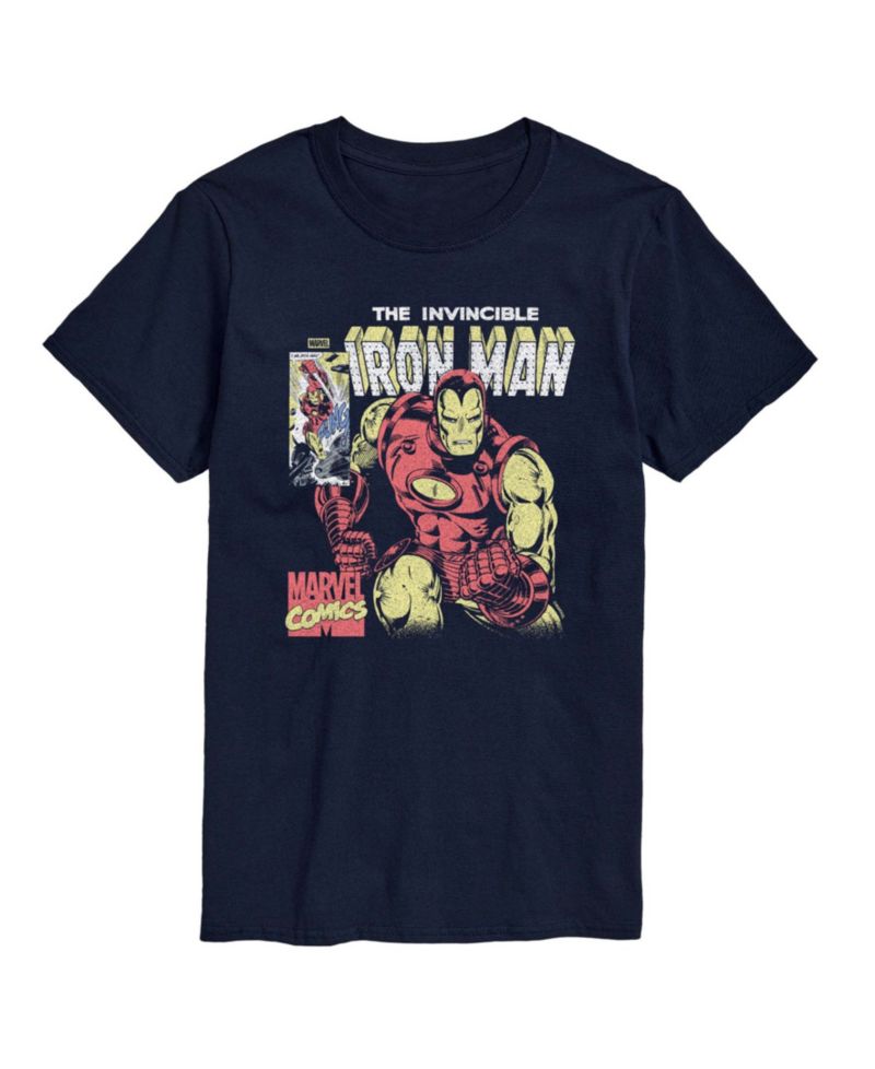 Men's Iron Man Vintage Faded Comic Short-Sleeve Graphic T-Shirt