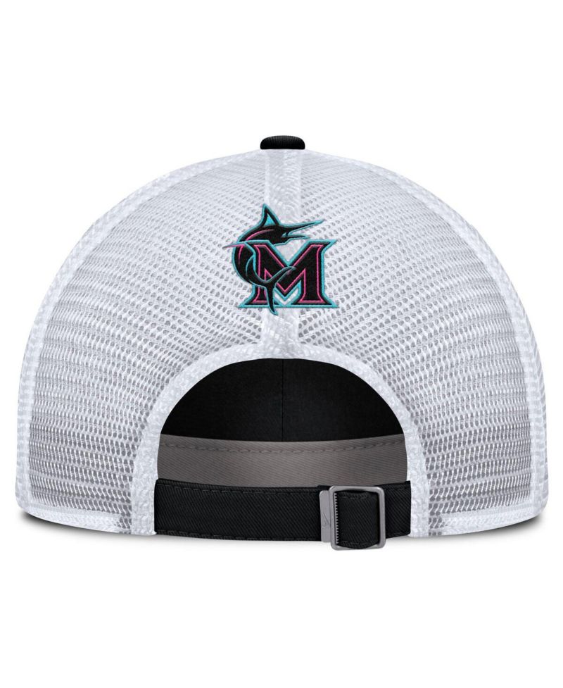 Men's and Women's Black/White Miami Marlins 2025 City Connect Trucker Adjustable Hat