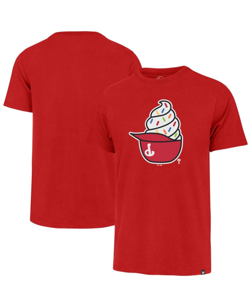 Men's Red Philadelphia Phillies Ice Cream Helmet Franklin T-Shirt