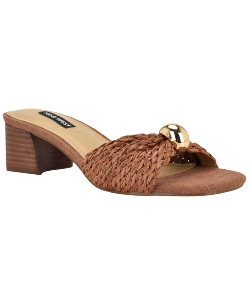 Women's Gerry Ornamented Slip-On Block Heel Dress Sandals