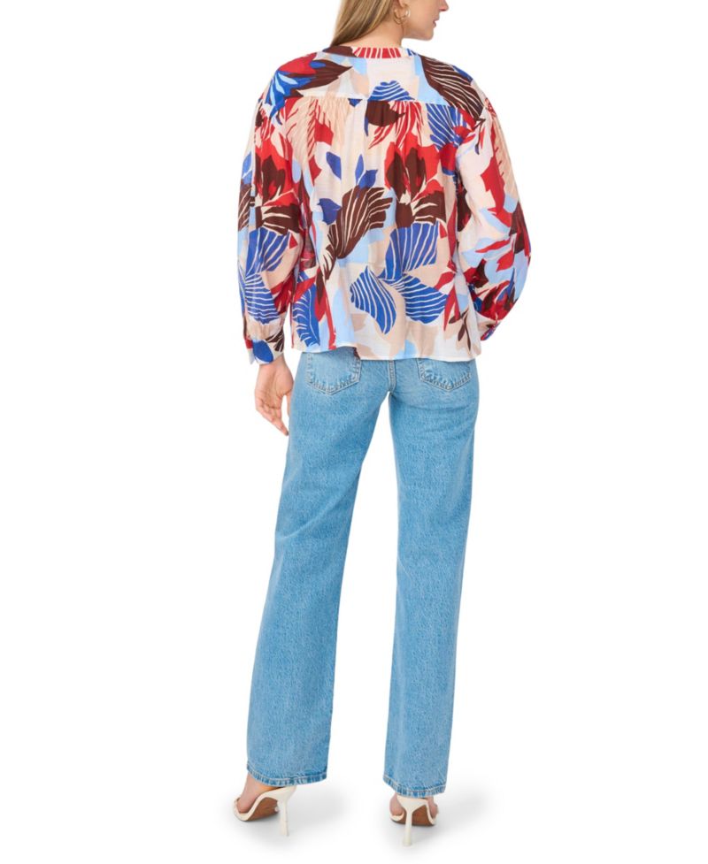 Women's V-Neck Long-Sleeve Blouse