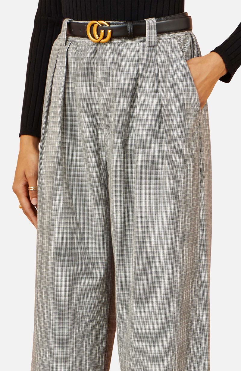Women's Check Wide Leg Trousers