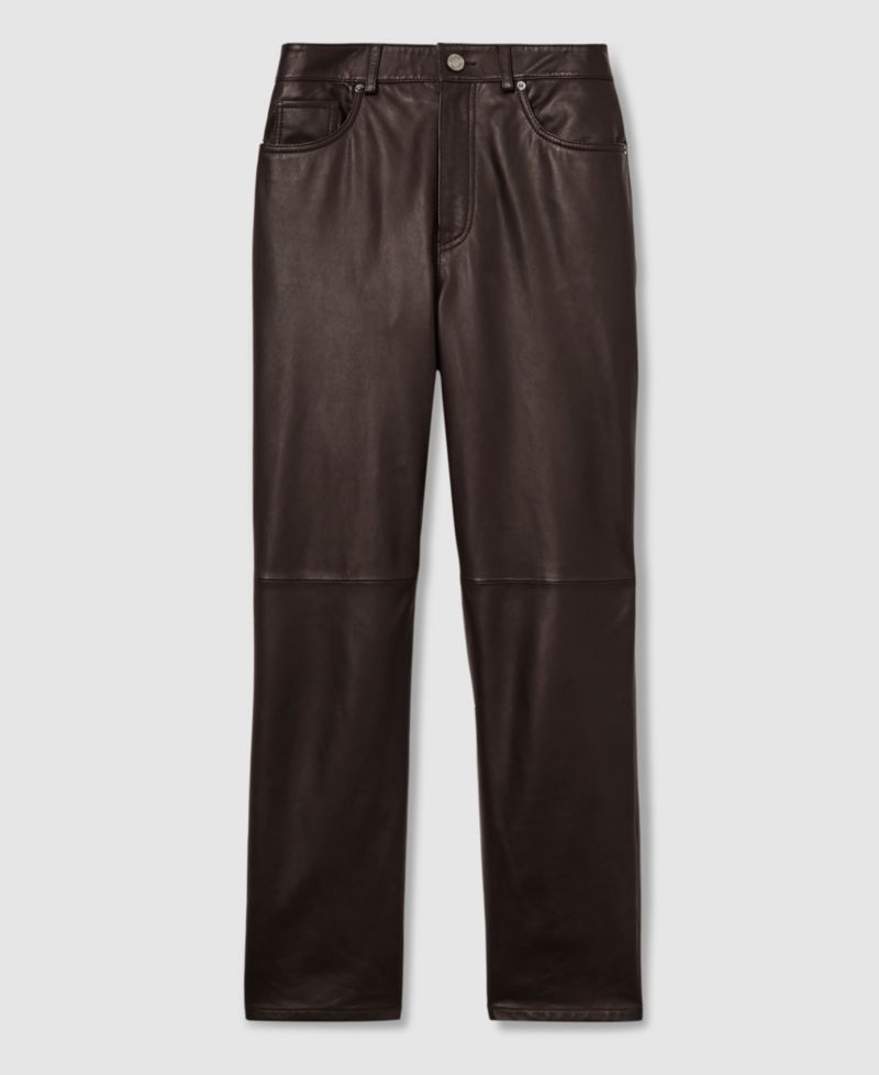 Women's Verona Leather Slim-Leg Pants