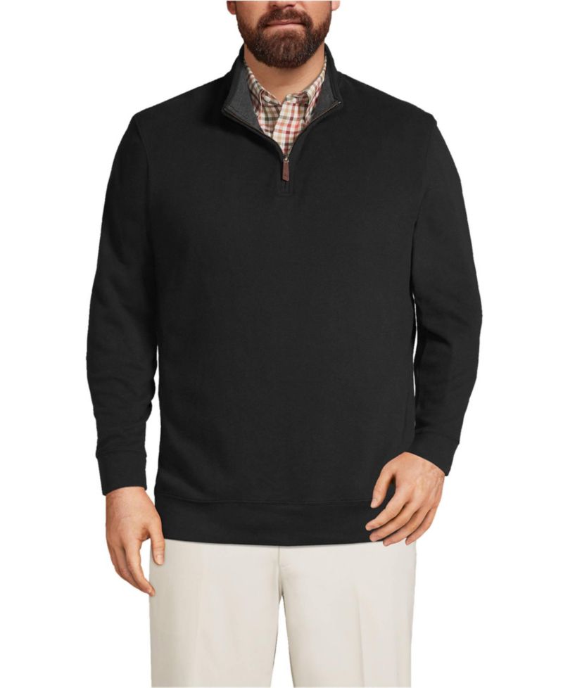 Big & Tall Bedford Rib Quarter Zip Pullover Sweater