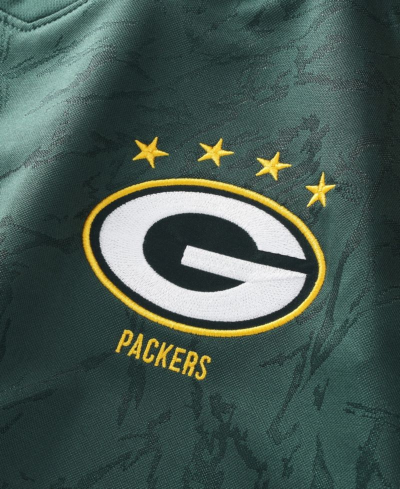 Big Boys and Girls Green Green Bay Packers Football x Football V-Neck Fan Jersey