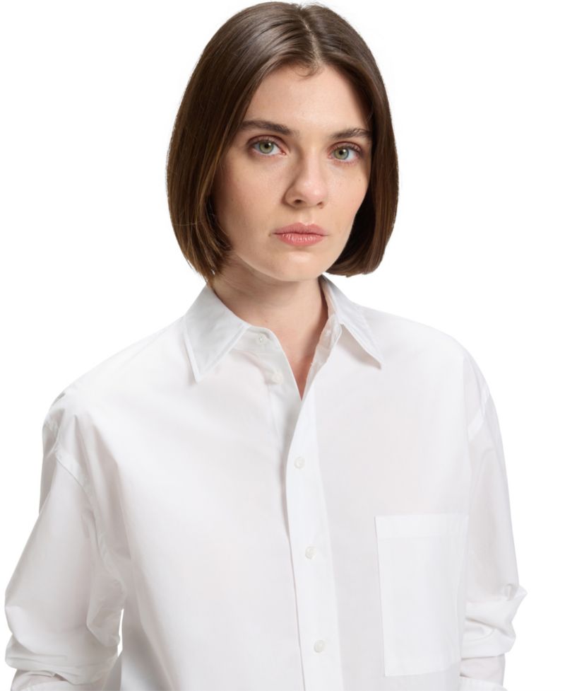 BOSS by Women's Cotton Oversized-Fit Blouse