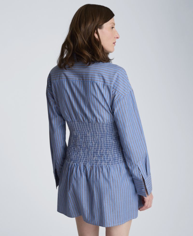Women's Long-Sleeve Drop Shoulder Mini Shirt Dress