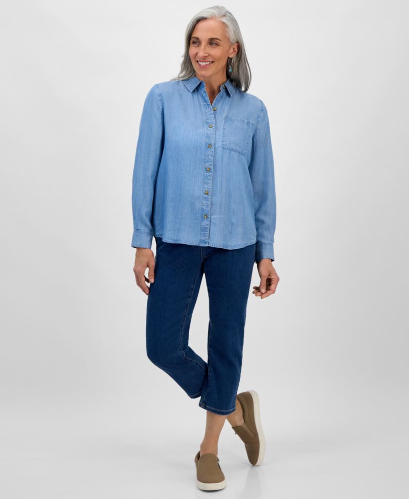 Petite Chambray Button-Down Perfect Shirt