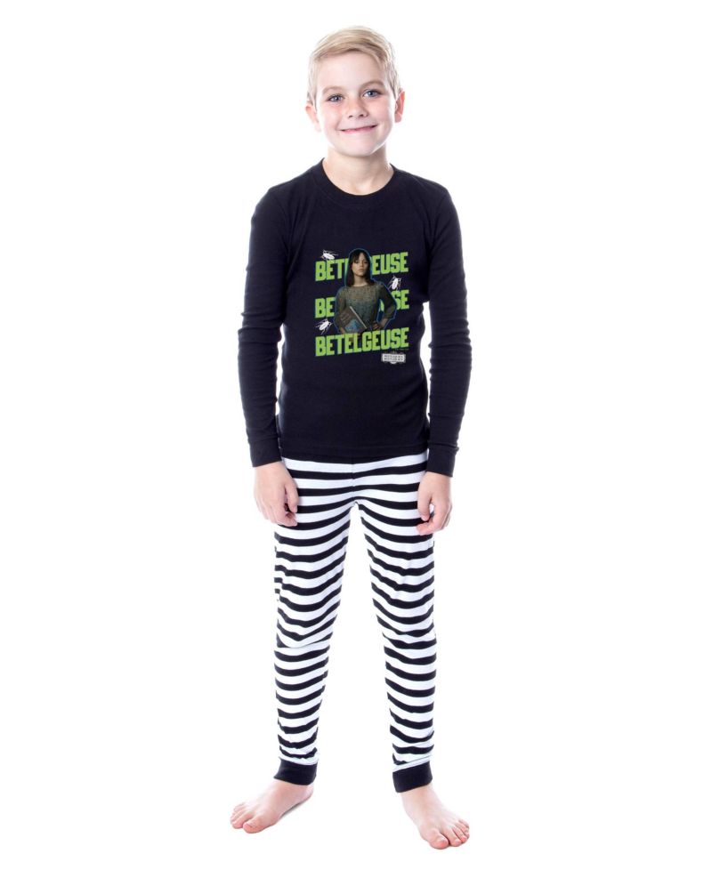 2 Girls' (4-14) Astrid Deetz Betelgeuse Striped Pajama Set For Kids Long Sleeve Pants