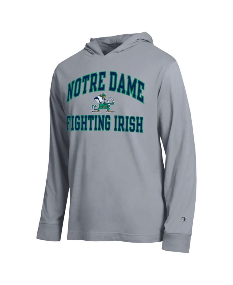 Men's Gray Notre Dame Fighting Irish High Motor All-Star Long Sleeve Hooded T-Shirt
