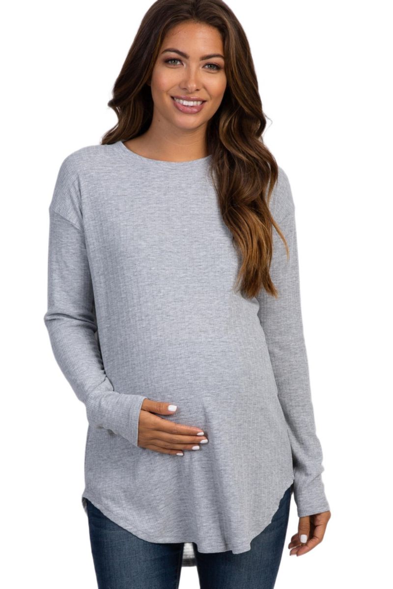 Women's Ivory Long Sleeve Ribbed Top