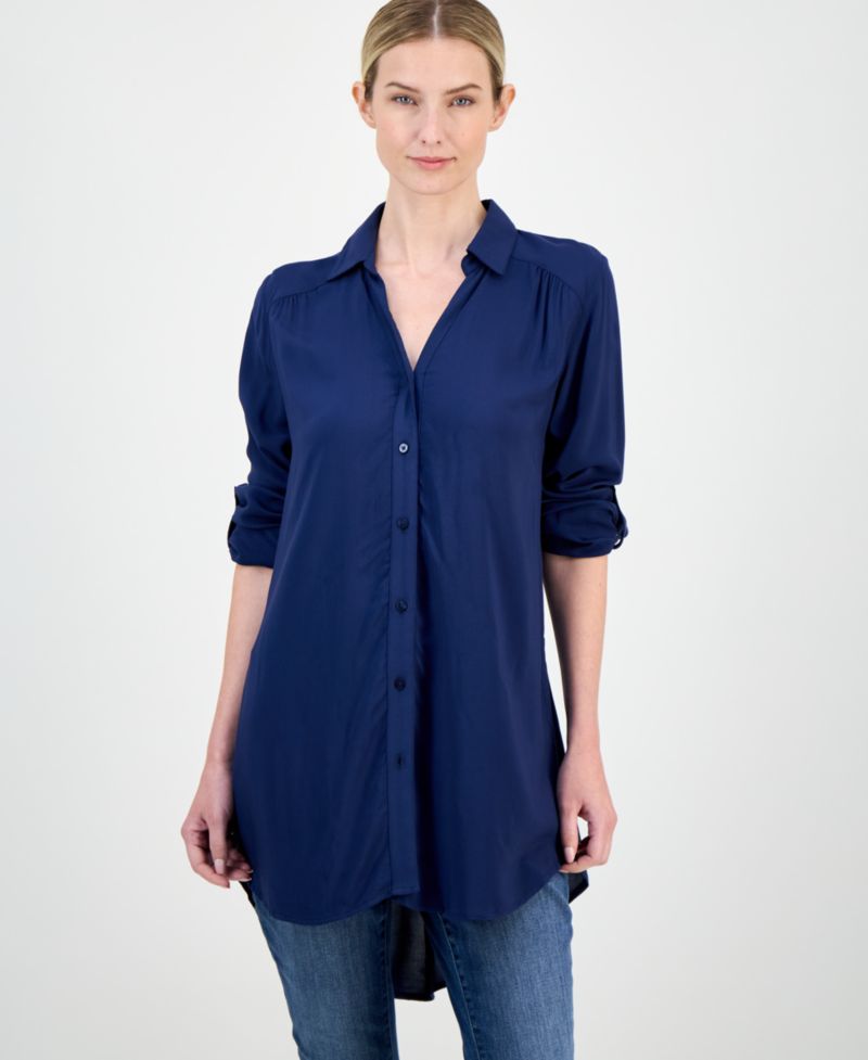 Women's Roll-Tab Button-Down Tunic