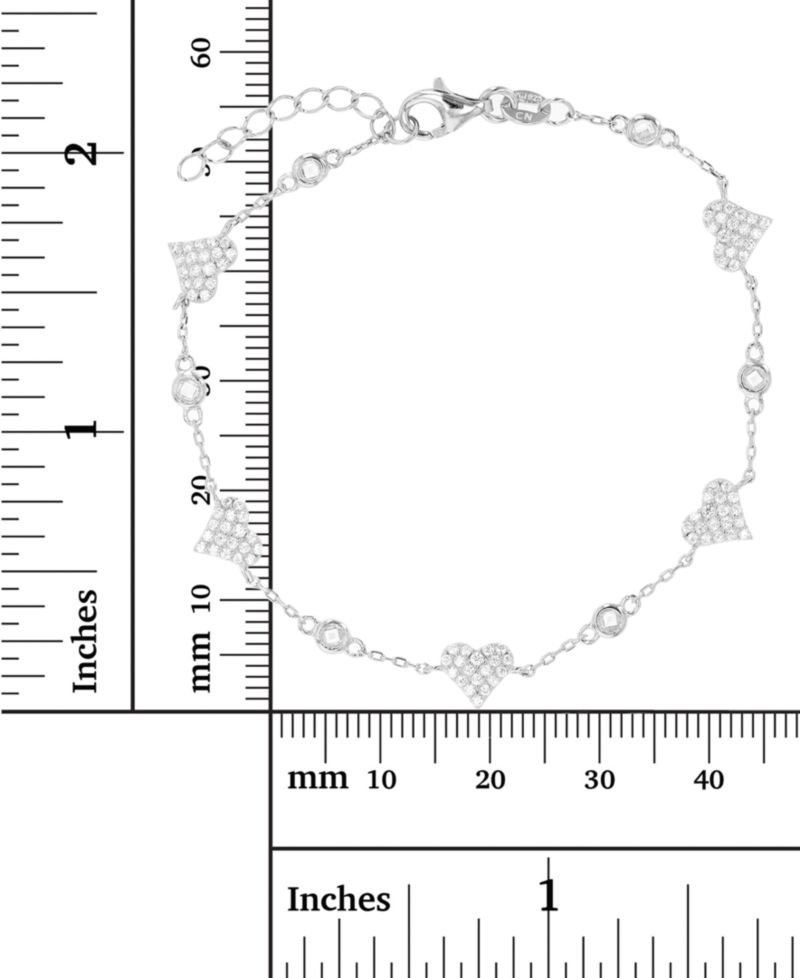 Cubic Zirconia Heart Cluster Chain Bracelet