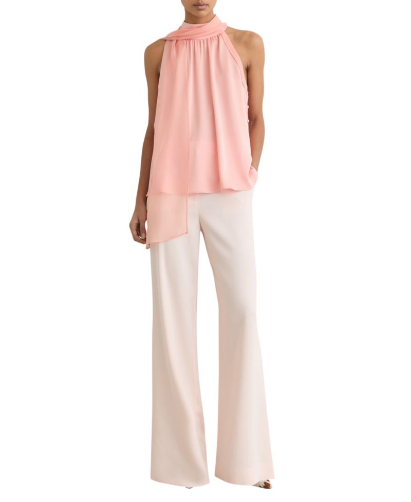 Women's Andrea Satin Sleeveless Scarf-Neck Top