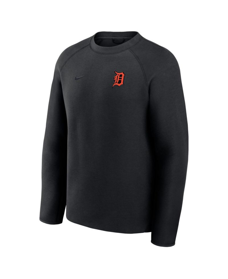 Men's Black Detroit Tigers Tech Fleece Raglan Sweatshirt