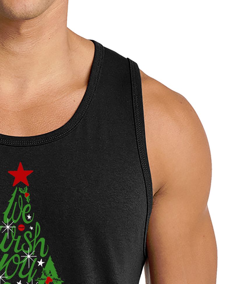 Men's Merry Christmas Tree Graphic Tank Top