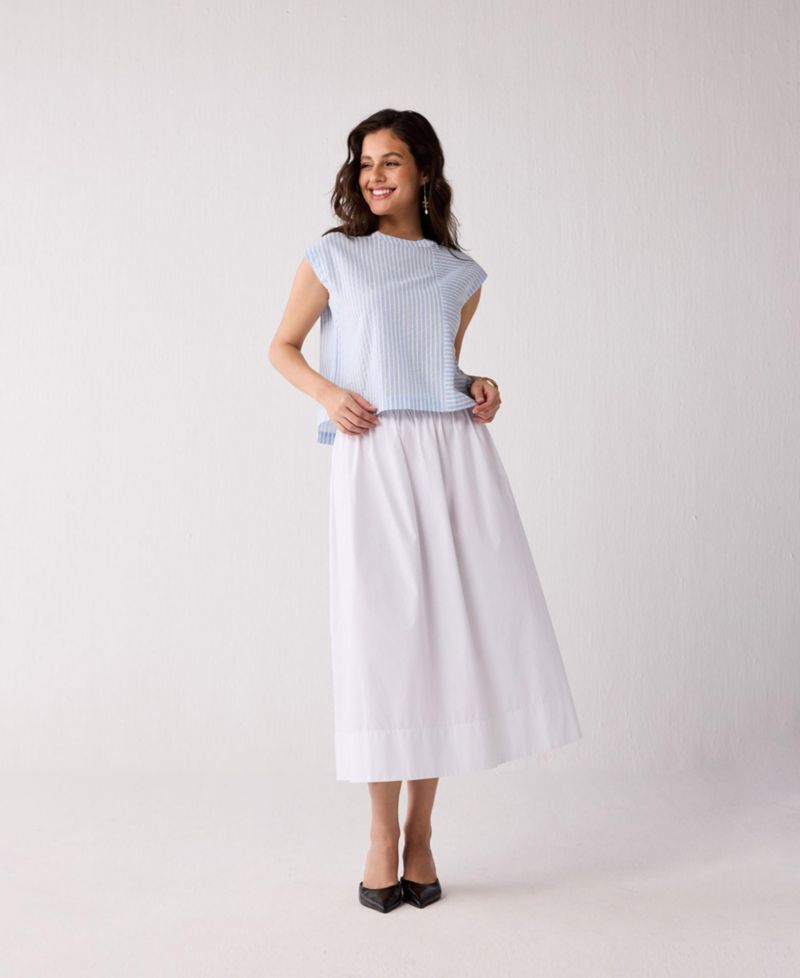 Women's Button-Back Crew Neck Top