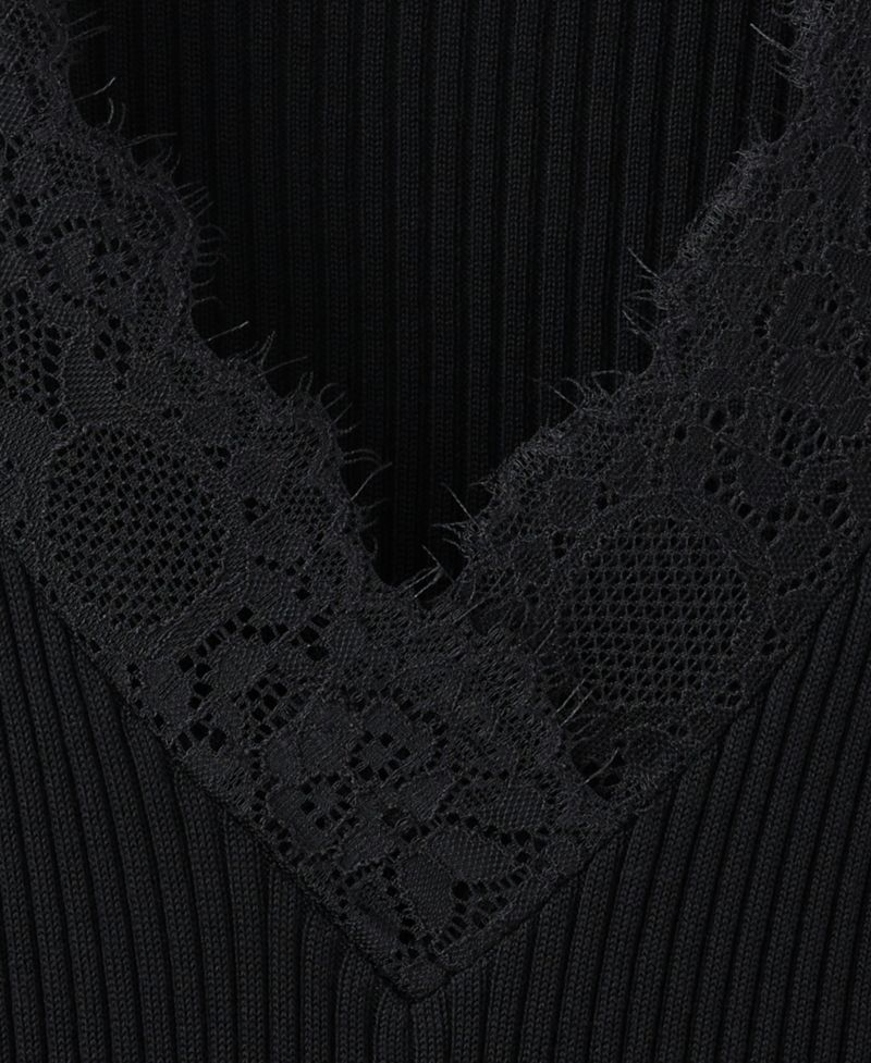 Women's Ribbed Lace Tank Top