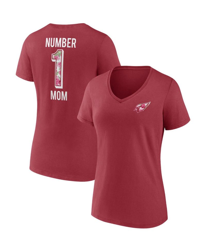 Women's Cardinal Arizona Cardinals Team Mother's Day V-Neck T-shirt