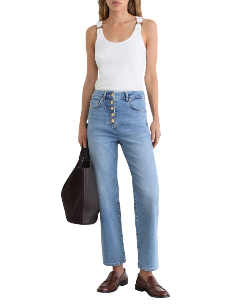 Petite Lana High-Waisted Straight-Leg Cropped Jeans, 25" Inseam