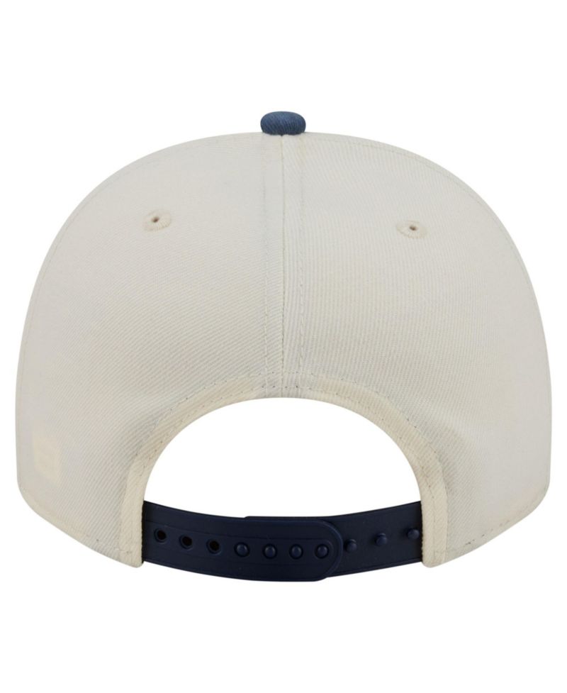 Men's Cream/Navy Houston Texans Washed A-Frame 9FIFTY Snapback Hat