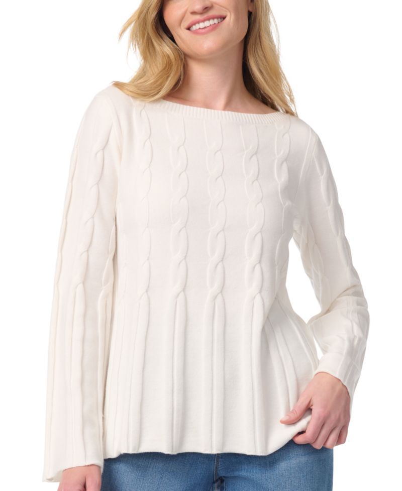 Women's Maren Cable-Knit Boat Neck Bell Sleeve Sweater