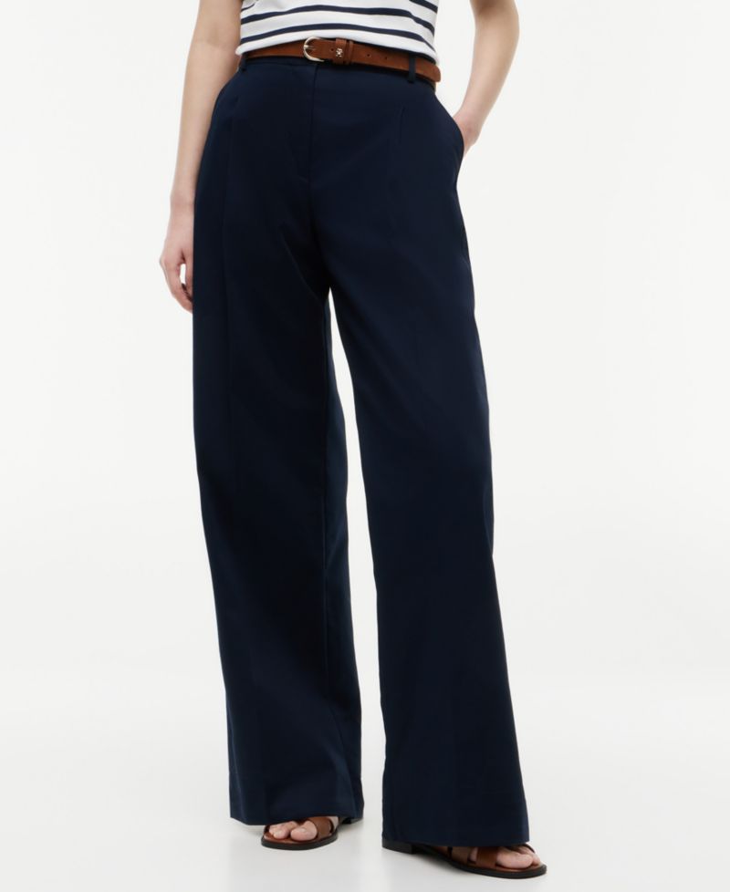 Women's Cotton Wide-Leg Chino Pants
