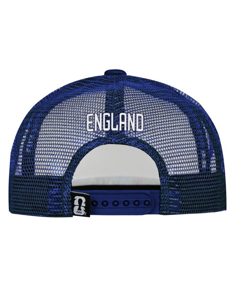Men's White/Royal England National Team Defender Adjustable Trucker Hat