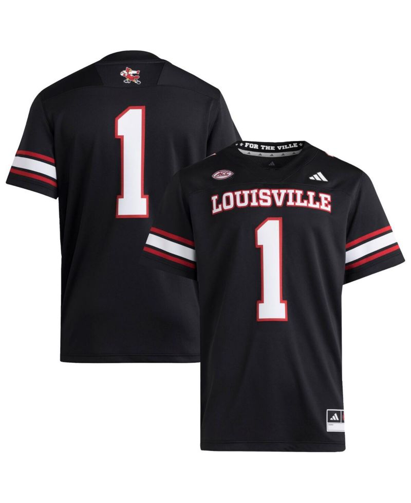 Men's 1 Black Louisville Cardinals Premier Strategy Jersey