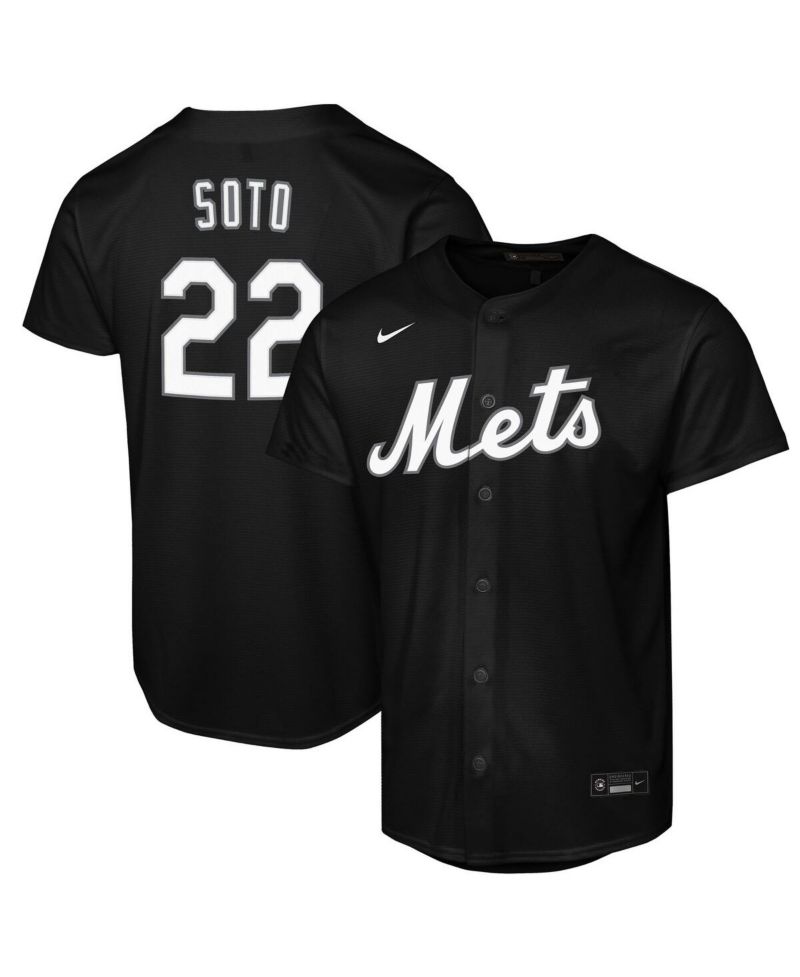 Big Boys and Girls Juan Soto Black New York Mets Lights Out Replica Player Jersey