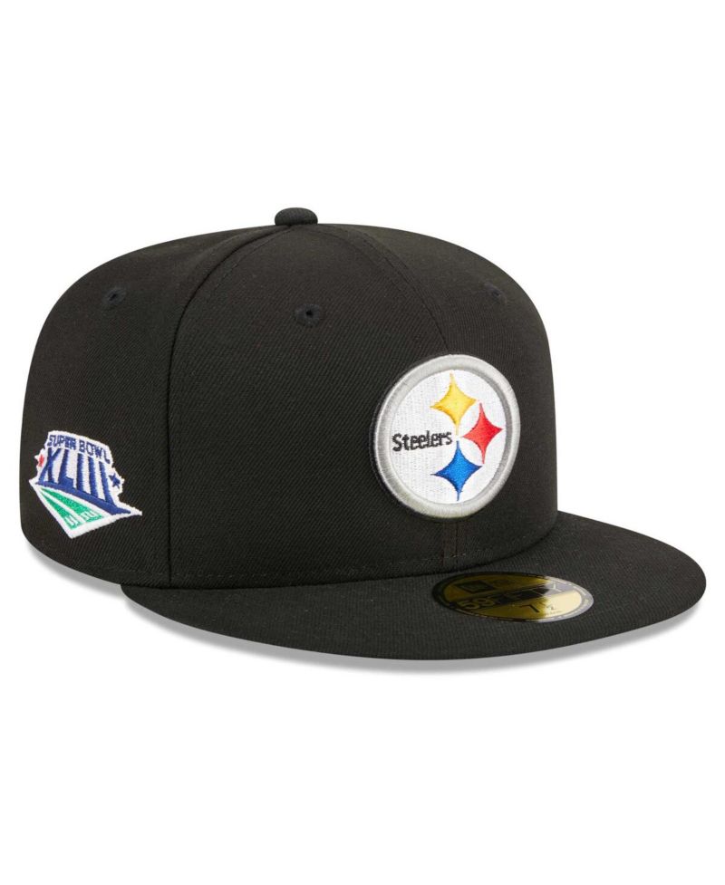 Men's Black Pittsburgh Steelers Main Patch 59FIFTY Fitted Hat