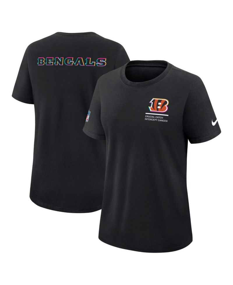 Women's Black Cincinnati Bengals 2025 NFL Crucial Catch Tri-Blend Dri-FIT T-Shirt
