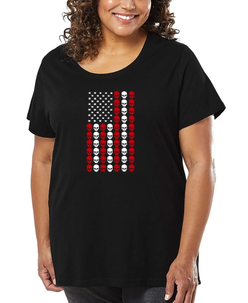 Plus Size Skull Flag Art T-Shirt