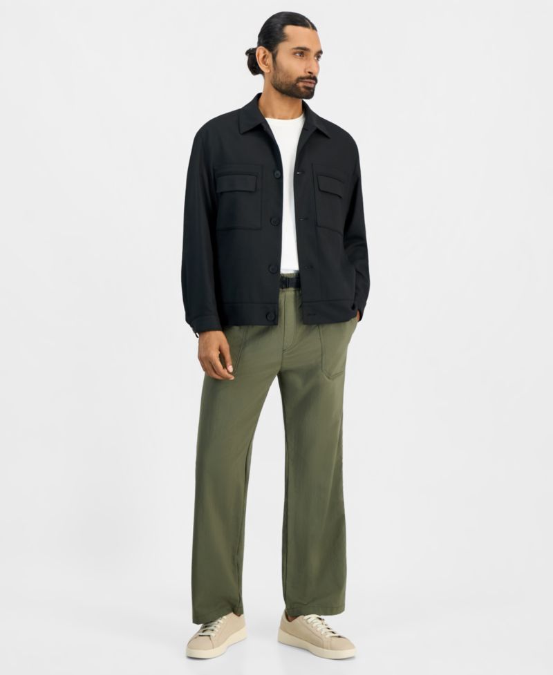 HUGO by Men's Juliano Slim-Fit Twill Pleated-Back Jacket